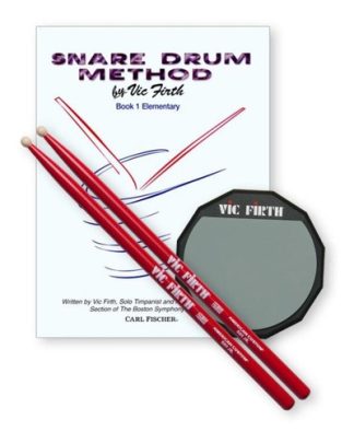 Kit Vic Firth Launch Pad Kit C/ Pad Práctica Palillos Método Color Gris/rojo