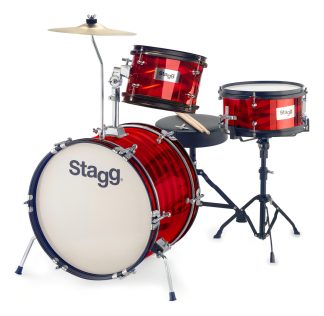 Stagg Fabj316 Bateria Para Niños Bombo 16 Platillos Banqueta Color Rojo