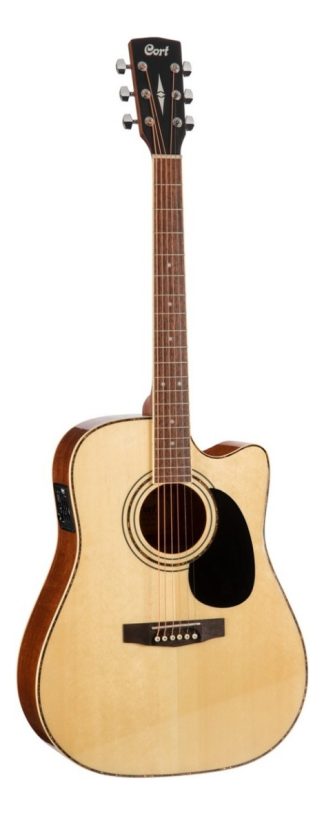 Guitarra Electroacústica Cort Ad880ce Dreadnought Diestro Natural Natural Satinado Laurel