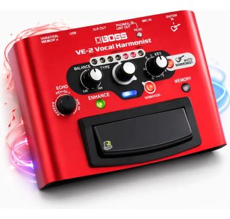 Pedal Vocal Boss Ve-2 Vocal Harmonist Armonizador Para Cantantes Con Reverb Delay Afinación Automática Entrada Guitarra Xlr Usb Efectos Vocales Profesionales Para Vivo Y Estudio Rojo