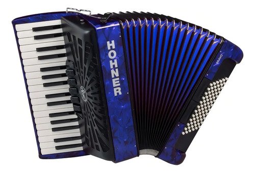 Acordeón Cromático Hohner Bravo Iii 72 Bajos 34 Teclas Azul