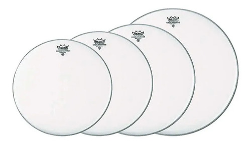 Pack Parches Remo Ambassador Coated Usa 12 13 14 16 Blanco