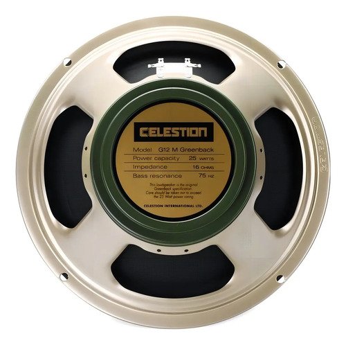 Parlante Celestion G12m Greenback 25w 16 Ohms Para Caja Acústica Uk