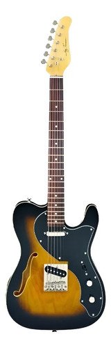 Guitarra Eléctrica Jay Turser Telecaster Lt Deluxe Alnico Tilo Tobacco Sunburst Diestro Palo De Rosa