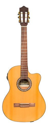 Guitarra Electro Criolla Stagg Scl60tcenat 1/2 Caja Corte Color Marrón Claro