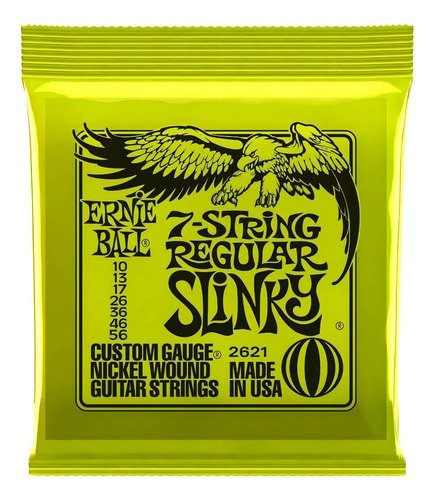 Cuerda De Guitarra Ernie Ball 010 Slinky Nickel De 7 Cuerdas