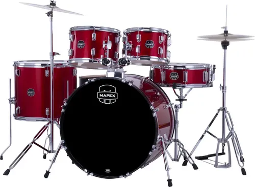 Mapex Comet Cm5294ftcir Bateria 5 Cuerpos Con Fierros Platillos Banqueta Rojo