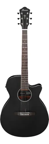 Guitarra Electroacústica Ibanez Aeg7mh Para Diestros Weathered Black Open Pore Amaranto Poro Abierto Diestro