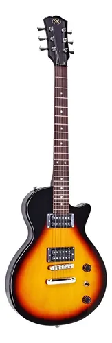 Guitarra Eléctrica Sx Ee Series Ee3 Les Paul De Aliso 2000 Vintage Sunburst Brillante Con Diapasón De Palo De Rosa Diestro