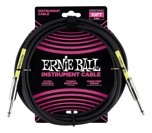 Ernie Ball Cable Para Instrumento P06048 3 Mts Negro