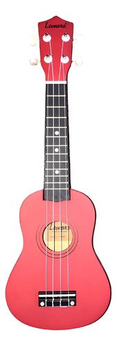 Ukelele Soprano Leonard Uk5 Rojo Con Funda