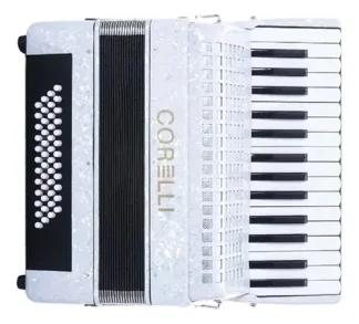 Acordeon A Piano Corelli 30 Teclas 48 Bajos Con Estuche Color Blanco