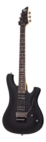 Guitarra Eléctrica Schecter Sgr De Tilo Midnight Satin Black Satin Con Diapasón De Palo De Rosa Diestro