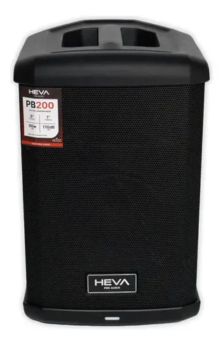 Bafle Heva Pb200 A Bateria 80 Watts Potenciado 4ch Activo Bt Negro
