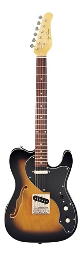 Guitarra Eléctrica Jay Turser Aliso Antique Natural Sunburst Diapasón Palo De Rosa Diestro