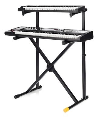 Soporte 2 Teclados Hércules Ks210b Doble Nivel X Ajustable Awesome Black