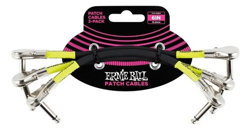 Ernie Ball P06059 Pack 3 Cables Interpedal 15 Cm Flat