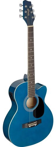 Stagg Sa20ace Guitarra Electro Acustica Auditorium Con Corte Color Azul Material Del Diapasón Nato Orientación De La Mano Diestro
