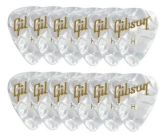 Gibson Pack 12 Puas Heavy Color White Pesado