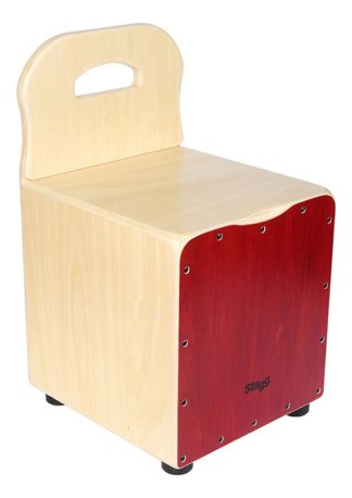 Stagg Cajkid Cajon Peruano Para Niños Con Respaldo Color Rojo