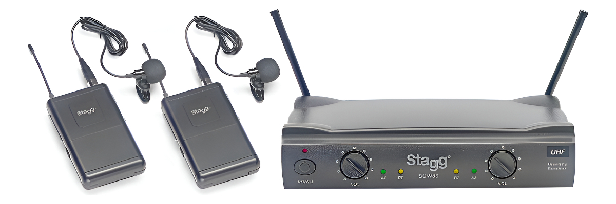 Stagg Suw50ll Microfono Inalambrico Doble Corbatero Uhf
