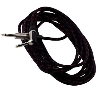 Cable Tela Warwick Rcl 30253 Tc Plug Recto/angulo 3 Metros Color Negro