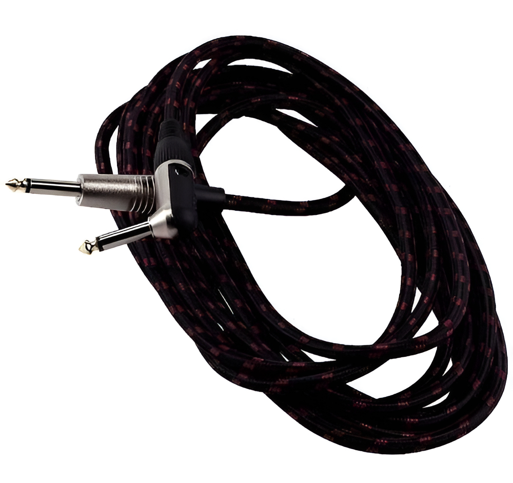 Cable Tela Warwick Rcl 30253 Tc Plug Recto/angulo 3 Metros Color Negro