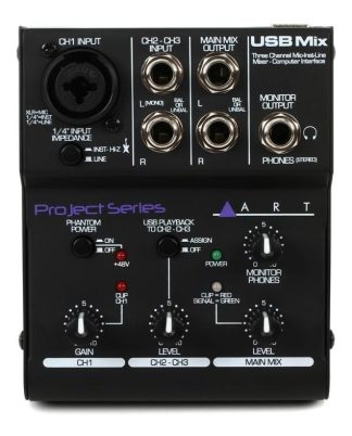 Art Usb Mix Placa De Sonido Mixer 3 Canales Grabacion Usb