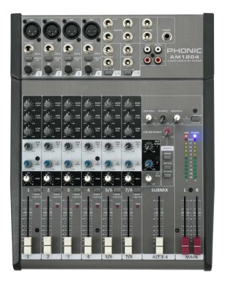 Mixer Analógico Phonic Am-1204 8 Canales Xlr/trs Ecualizador 3 Bandas