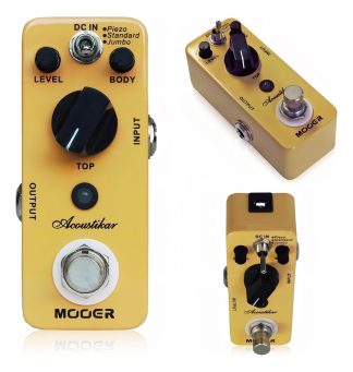 Mooer Acoustikar Pedal Simulador Guitarra Acústica Digital Amarillo