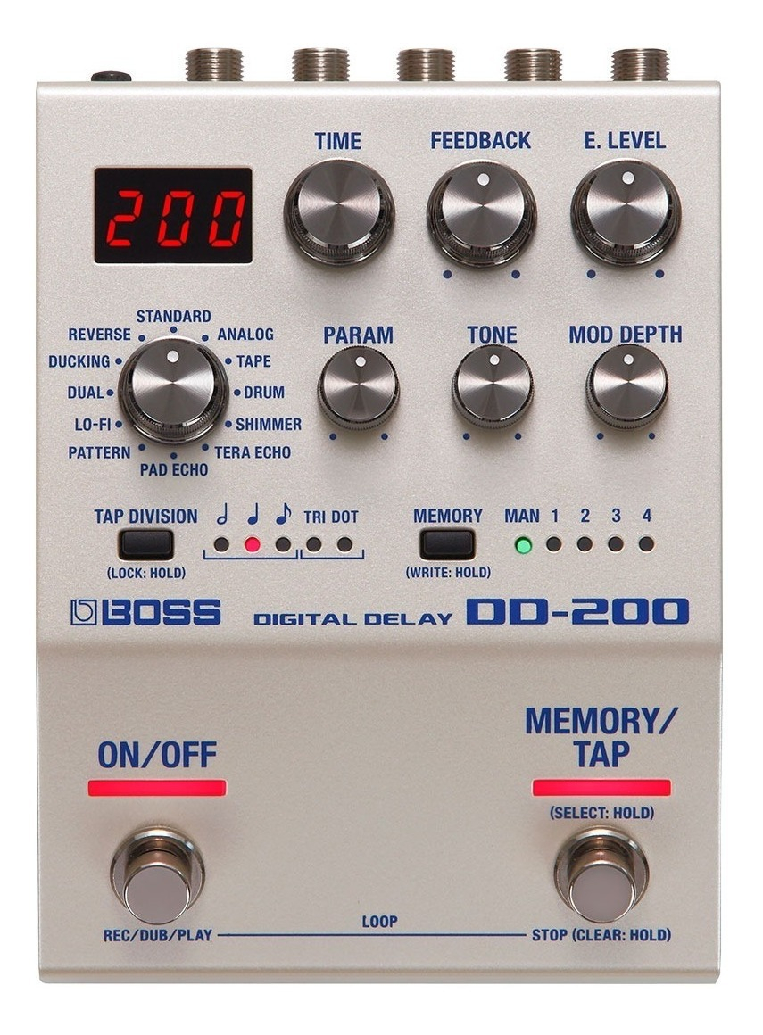 Pedal De Efecto Boss 200 Digital Delay Dd-200 Plateado