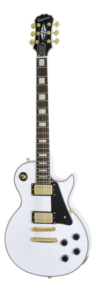 Guitarra Eléctrica EpiPhone Les Paul Custom Blanca Humbucker Caoba Diestro Blanco Ébano