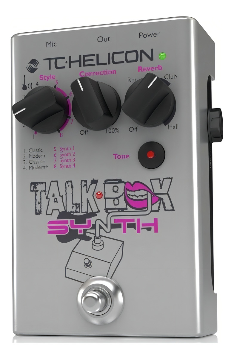 Pedal Tc Helicon Talkbox Synth Voces Guitarra 8 Efectos Reverb Usb 9v Gris
