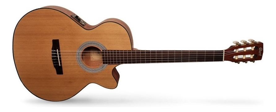 Cort Cec1 Guitarra Electro Criolla Op Corte Eq Funda Color Natural Orientación De La Mano Derecha