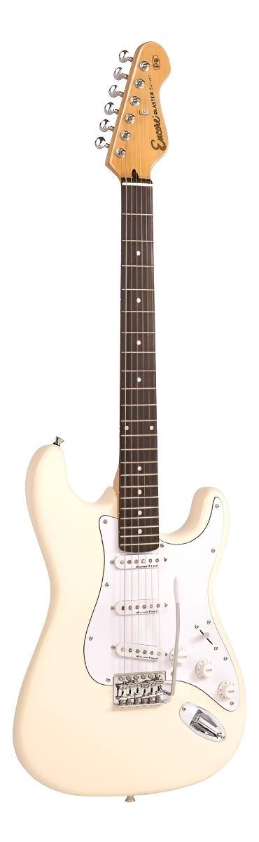 Guitarra Eléctrica Encore E6 Vintage White 6 Cuerdas Madera Maciza Diestro Palo De Rosa