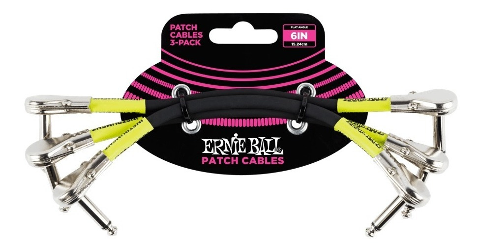 Ernie Ball P06059 Pack 3 Cables Interpedal 15 Cm Flat