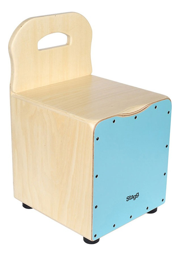 Stagg Cajkid Cajon Peruano Para Niños Con Respaldo Color Azul