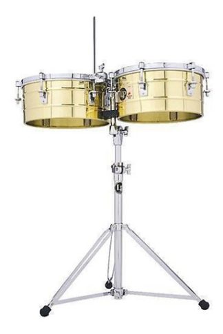 Latin Percussion Lp257-b Timbaleta 14 Y 15 De Bronce Con Soporte