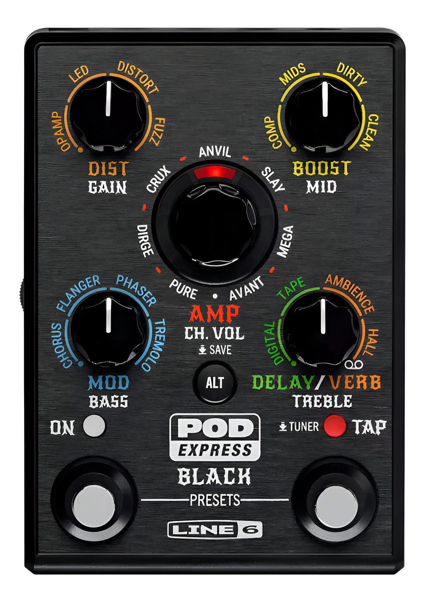 Pedalera Multiefecto Line 6 Pod Express Guitar L-6 Color Negra