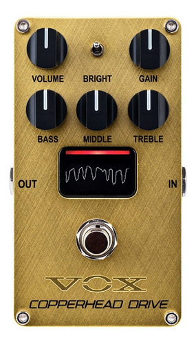 Pedal Distorsion British Valvular Nutube Vox Vecd Copperhead Color Dorado