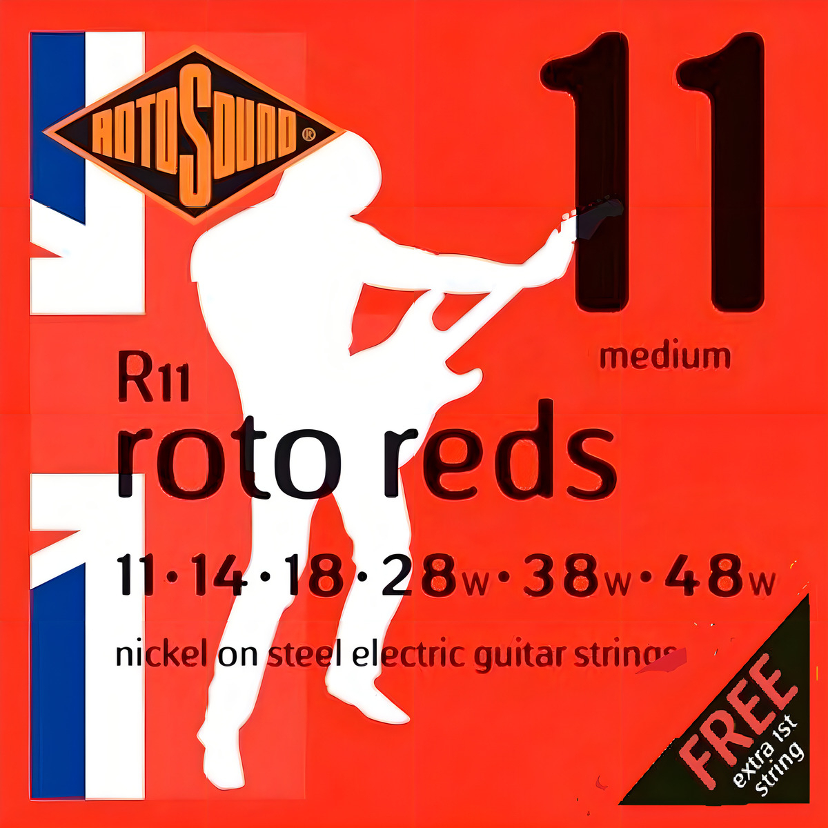 Rotosound R11 Roto Reds Encordado .011 Para Eléctrica