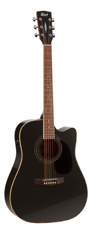 Guitarra Electroacústica Cort Ad880ce Dreadnought Black Diestros 6 Cuerdas