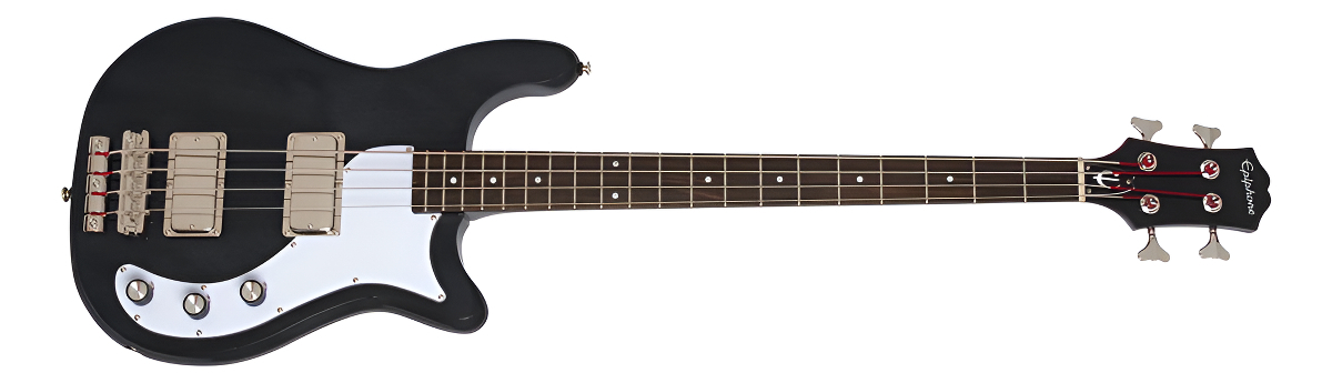 EpiPhone Embassy Bajo Electrico 4 Cuerdas Acabado Del Cuerpo Brillante Color Graphite Black Orientación De La Mano Diestro