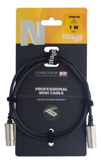 Cable Stagg Nmd1r Midi A Midi Profesional Fichas Tipo Neutrik De 1 Metro De Largo