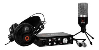 Kit De Grabación Artesia Micrófono Condenser Placa Auricular Color Negro