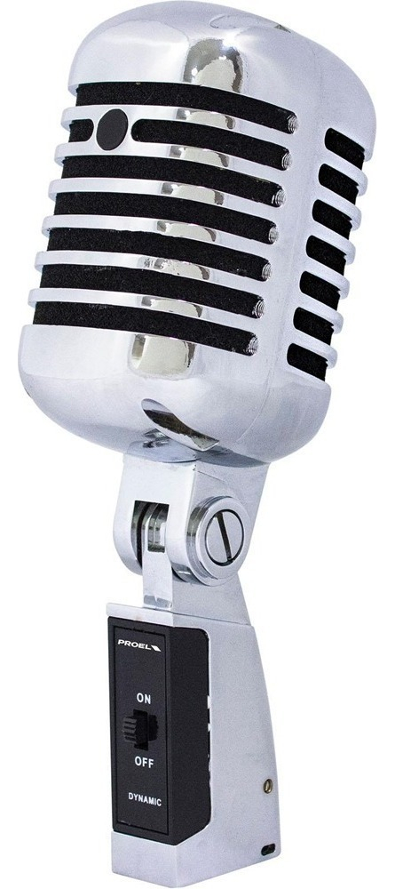Micrófono Dinámico Proel Dm55v2 Cardioide Para Voz Plateado
