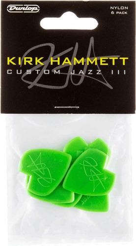 Puas Jim Dunlop 47pkh Jazz Iii K Hammett Pack X6 Verde Mediano Mint