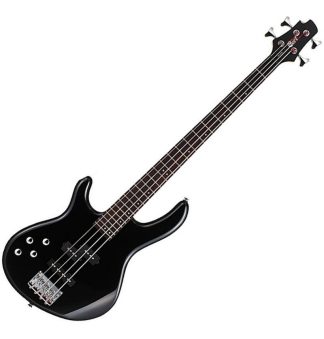 Bajo Eléctrico Zurdo Cort Action Bass Plus 4 Cuerdas Activo Negro Laqueado