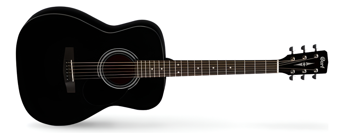 Cort Af510 Guitarra Acustica Negra Media Caja Completa