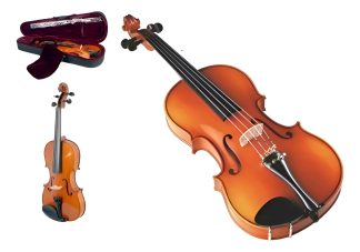 Stradella Mv141112 Violin 1/2 Macizo Arco Resina Estuche